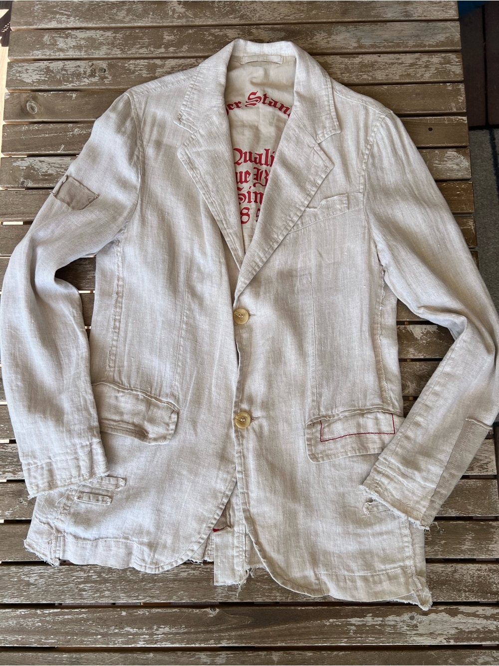 Rare CZERO  UOMO Italian high end brand Beige Linen Blend women/ unisex  Blazer